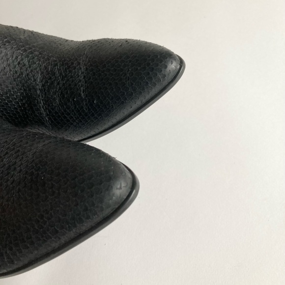 Ecco Black Lizard Print Leather Point Toe Heeled Ankle Boots size EUR 40, US 9.5 - Picture 13 of 16